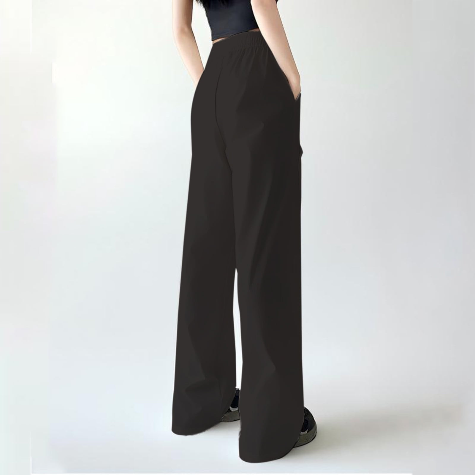 Gamivast Tall Sweatpants for Women Drying Elastic High Waist Pants with Pockets Pleated Straight Leg Trousers Athletic Drawstring Solid Activewear Sweatpants