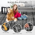 thumbnail image 6 of Garvee Washable Rug 2.5'x12' Modern Plaid Runner Rug, Non Slip Stain Resistant Rug Geometric Carpet for Hallway Bedroom Home Office, Gray, 6 of 7