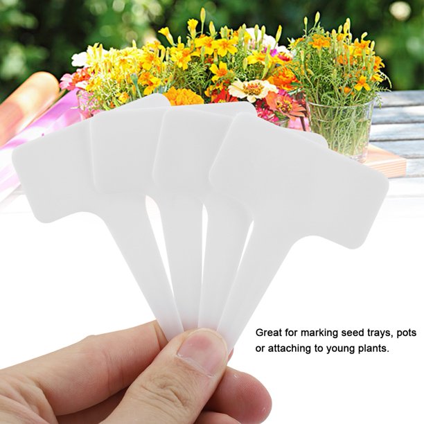 Ejoyous 50 Pcs Plastic Plant T Type Tag Markers Nursery Garden Lawn Labels Ejoyous 50 Pcs Plastic Plant T Type Tag