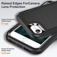 thumbnail image 4 of JTCASES for iPhone 7 / 8 / SE 2022 & 2020 Case, Shockproof Anti-drop PC Frame Anti-slip Strip Silicone Back Shell Rugged Anti-scratch for iPhone 7 / 8 / SE 2022 & 2020 (4.7") - Black, 4 of 8