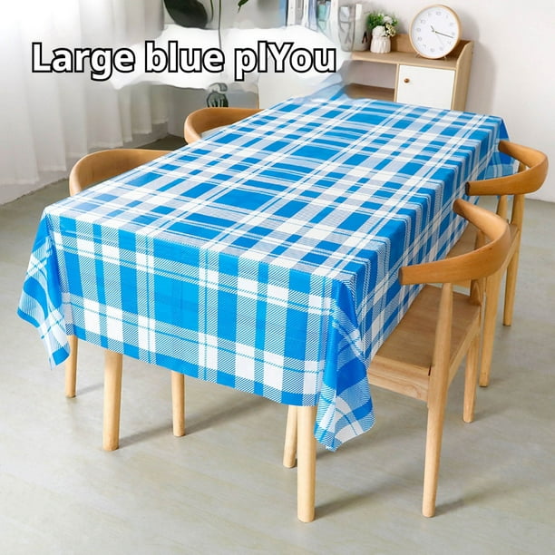 Yhmxh Mantel desechable de plástico grueso impermeable con estampado a cuadros / tapete para fiestas / mantel desechable. 3 colores a elegir. 54 x 108 pulgadas.