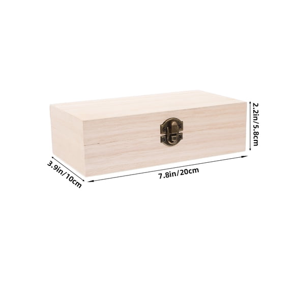 COMPUKAS Mens Jewelry Box Unfinished Light Yellow Wood 1Pack