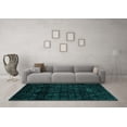 thumbnail image 3 of Ahgly Company Indoor Rectangle Abstract Turquoise Blue Modern Area Rugs, 5' x 8', 3 of 4