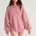 thumbnail image 7 of Fesfesfes Women Sweater Tops Fall And Winter Casual Round Neck Long Sleeve Tops Solid Color Sweater Tops Blouse, 7 of 7