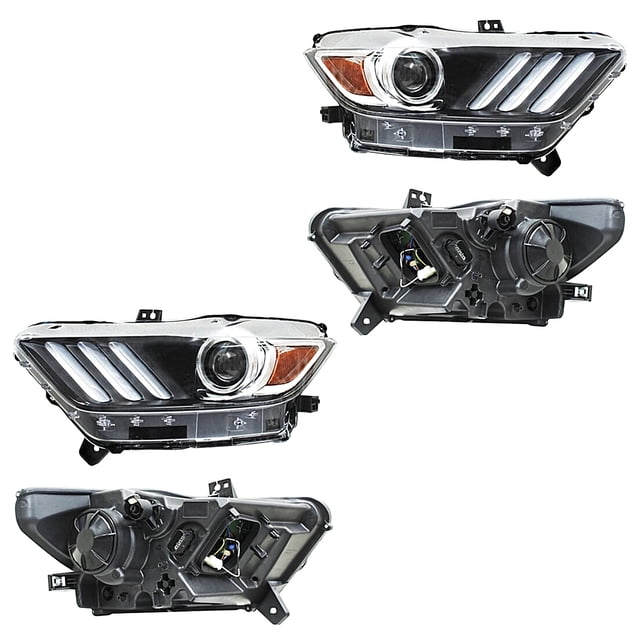 Par de Faros TYC Mustang 2015 A 2017 Con Leds