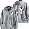 thumbnail image 3 of Snoopy-Sudadera con capucha y cremallera para hombre y mujer, chaqueta blanca de dibujos animados de Anime, abrigos de gran tamaño para pareja, primavera y otoño, novedad de 2024, 3 of 5