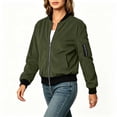 thumbnail image 2 of QQNHM Womens Corduroy Bomber Jacket Full Zipper Long Sleeve Lightweight Coat Fall Casual Baseball Outerwear, 2 of 6