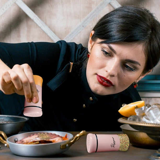 ¡Ahorra Ahora!, Juego de pimentero con tapa de acero inoxidable adecuado para utensilios pequeños de cocina, mesa de cocina y regalos para el hogar cálido Akmoler