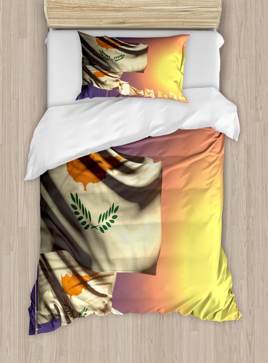 Cyprus Duvet Cover Set Twin Size, Lots of Masts Design with Southern