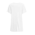 thumbnail image 6 of Tiqkatyck Graphic Tees for Women, Women Summer Casual Solid Loose Pullover Crewneck Shirt Short Sleeve Tunic Tops Blouse with Pockets T Shirts for Women White XL, 6 of 6