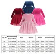 thumbnail image 4 of IBTOM CASTLE Toddler Baby Girls Long Sleeve Velvet Dress Fall Winter Princess Christmas Birthday Party Bowknot Tulle Tutu Dress 3-4 Years Pink, 4 of 8