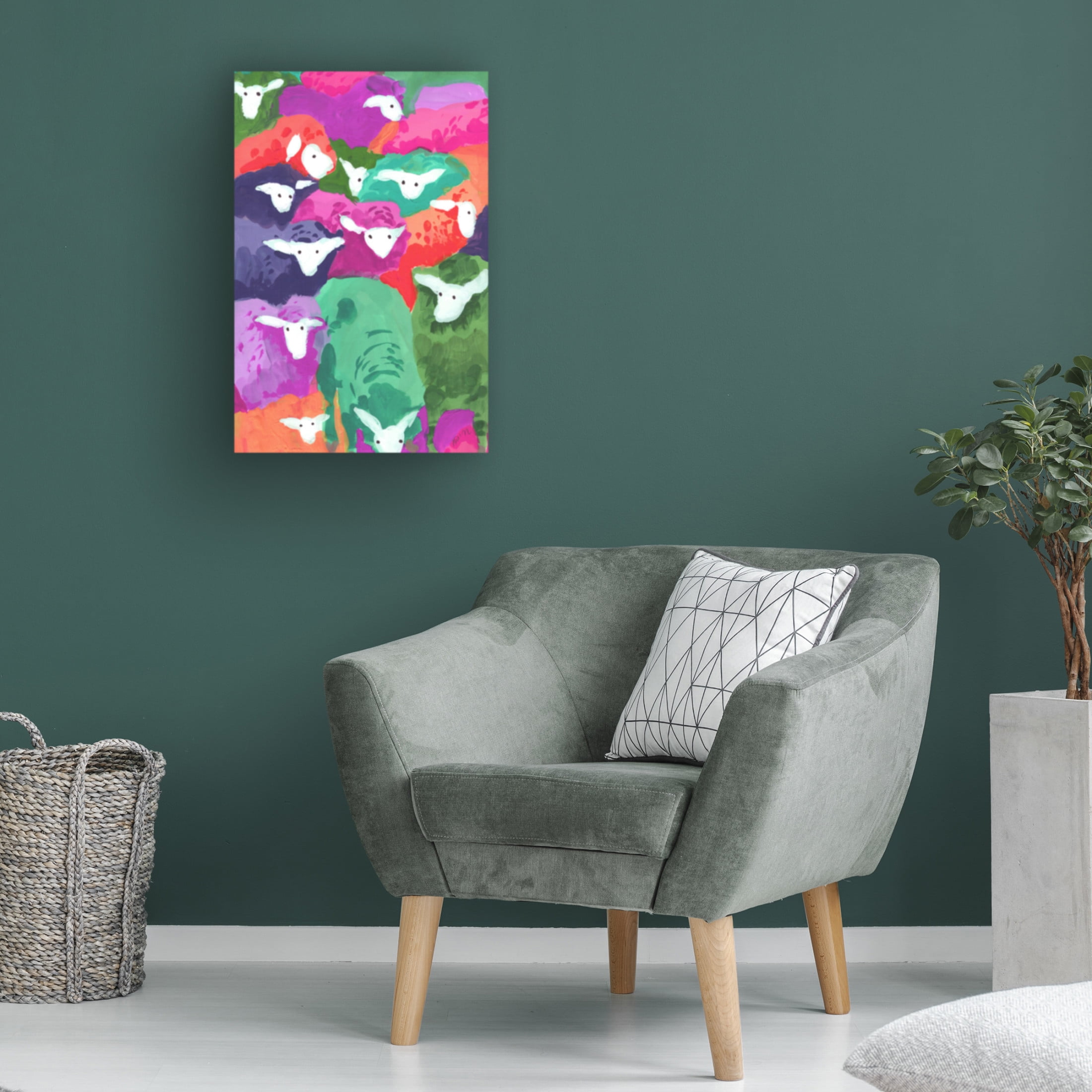 Trademark Fine Art Ania Zwara Colorful Sheep Cocktail Tropical Canvas Wall Art