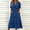 Navy, variant on ClodeEU Women's Summer Jacquard V Neck Short Sleeve Dress ,Solid Color Casual Midi Dress Black,Women's Plus L