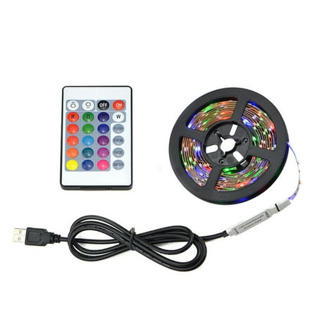 

Mpeace LED Strip Light High Brightness IR Remote Control Soft Lighting Dimmable Self-adhesive Decoration 2835 RGB DC 5V USB Tape Light TV Backlight for Home