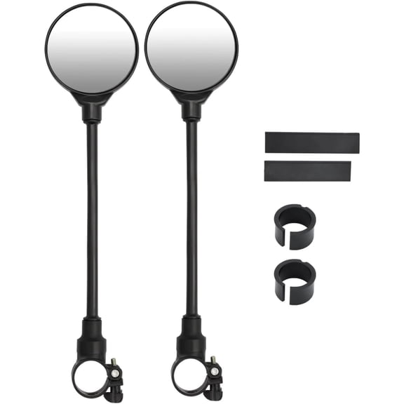 Bike Mirror, Adjustable Handlebar Rear View Mirrors For Mountain Road Bike Bicycle Electric Motorcycle (Black-2PC)