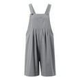 thumbnail image 4 of Gpoecd Summer Short Strap Romper for Women Sleeveless Casual Jumpsuit with Adjustable Straps and Pockets for Outdoor Party Spring Jumpsuits for Women Light Gray,L, 4 of 5
