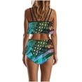 thumbnail image 4 of Trajes de Baño de Bikini de Mujer Conjunto de Cintura Alta de Vendaje de Impresión Sexy con Almohadillas de Pecho, Conjunto de Bikini de Mujer Conservador Y sin Mangas, 4 of 9