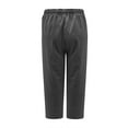 thumbnail image 4 of DeHolifer Women's Capri Pants with Pockets Cotton Linen Workout Out Leggings Stretch Waist Pocket Yoga Gym Cropped Trousers Dark Gray XXL, 4 of 4