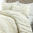 thumbnail image 3 of Lush Decor Darla Textured Ruching Comforter, King, Ivory, 3-Pc Set, 3 of 7