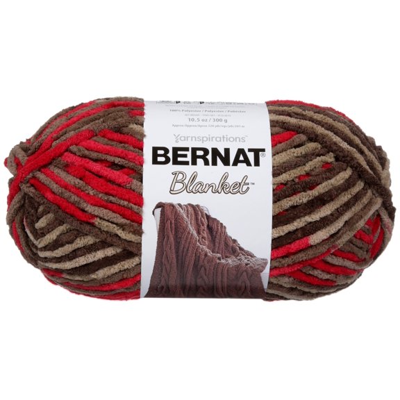 Bernat® Blanket™ #6 Super Bulky Polyester Yarn, Raspberry Trifle 10.5oz/300g, 220 Yards