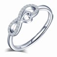 thumbnail image 3 of Anillo de plata 925, ajustable al infinito, elegante, joyería para mujer, 3 of 3