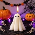 thumbnail image 5 of Halloween Ghost Candle Figurine Decor, Cute Spooky Wax Centerpiece Ornament Stable Base, Tabletop Party Home Display for Halloween Haunted House Decoration, 5 of 9