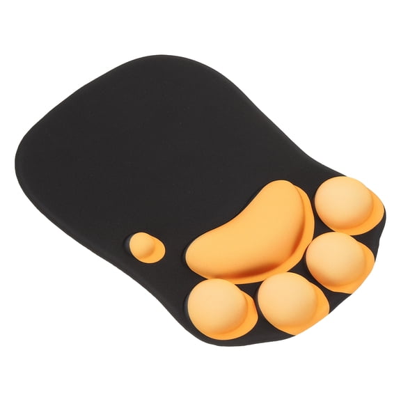Gel Mouse Pad with Wrist Rest, Ergonomic Mouse Pad Cat's Paw Comfortable Memory Foam Non-Slip Base Soft for Computer Laptop Office, Black Orange