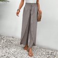 thumbnail image 5 of CIENVNSTG Floral Palazzo Boho Flowy Baggy Pants for Women Elastic High Waist Wide Leg Vacation Casual Long Lounge Trendy Trousers Gray XL, 5 of 6