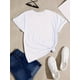 thumbnail image 2 of Camiseta elegante con estampado de letras para mujer - Cuello redondo, manga corta, algodón, lavable a máquina - Perfecta para verano y fitness. Para adultos, hombres, mujeres, adolescentes, jóvenes., 2 of 7