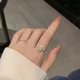 thumbnail image 4 of French Retro Zircon Ring Simple Gold Color Acrylic Crystal Ring For Women Trendy Fashion Jewelry Accessories Adjustable Ring, 4 of 5