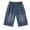 Blue, variant on CAIXIA Boys Jeans Shorts Baggy Wide Leg Denim Shorts Knee Length Elastic High Waisted Baggy Jort Soft Cotton Relaxed Fit School Bermuda Shorts Streetwear Preppy Clothes