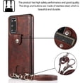thumbnail image 4 of PU Leather Wallet Case for Samsung Galaxy S20 Plus Necklace Crossbody Lanyard Case Cover with Card Holder Adjustable Detachable Anti-Lost Neck Strap Case for Samsung Galaxy S20 Plus,6.7",Brown, 4 of 7