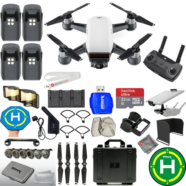 DJI Spark Fly Combo! MEGA 4 BATTERY W/ WATERPROOF CASE MORE - Walmart.com