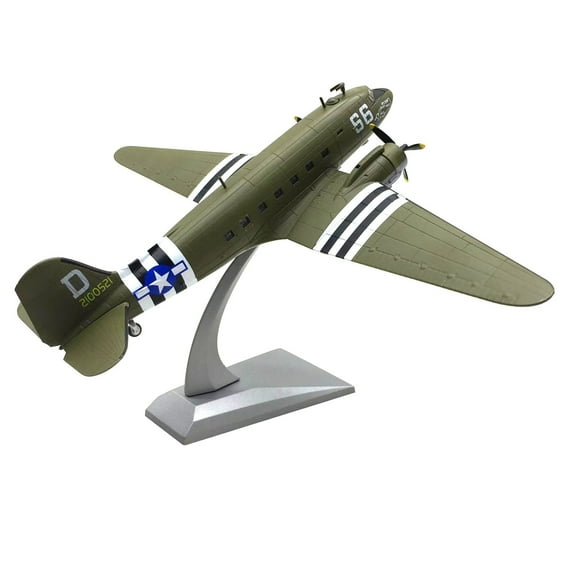 Aviation Military Model 1/100 Scale WWII Douglas C-47 Transport Aircraft Alloy Aircraft Model with Stand for Enthusiasts