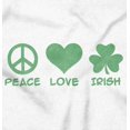 thumbnail image 2 of Peace Love Irish St Pattys Day Clover Women's Graphic T Shirt Tees Brisco Brands S, 2 of 6