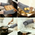 thumbnail image 2 of Unique Bargains Heat Resistant Soft Silicone Oven Mitts Set of 2 Dark Gray 13x7.5 Inch, 2 of 7