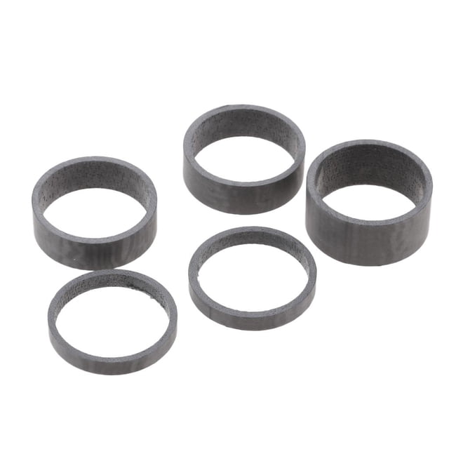 5 Piezas De Carbono, Vástago De , Separadores De Auriculares, Arandelas, Encajan 1 Vástago De 1/8 Pulgadas, Compatible Con shamjiam Separadores de vástagos de bicicletas Arandelas de fibra de carbono Tenedor delantero Auriculares
