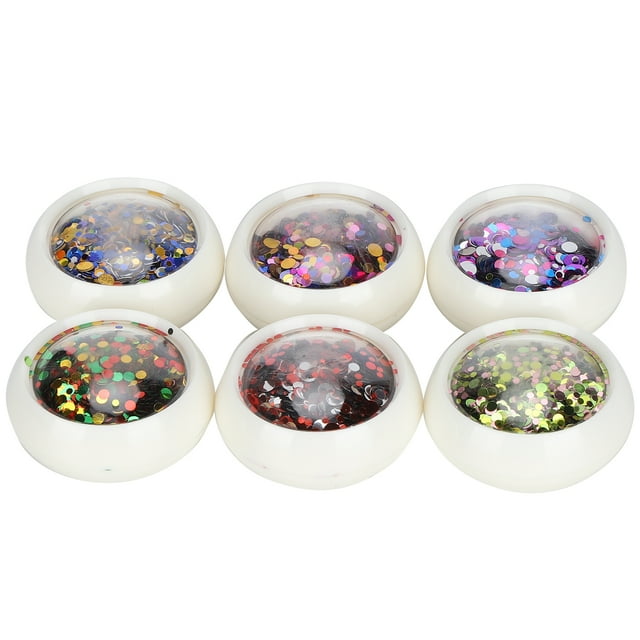 6 Boxes Round Sequins Plastic Colorful Glitter Decorative Crumbs DIY Adornment Supplies