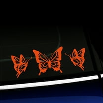 Butterfly Trio - Vinyl Decal - Choose Color - [ORANGE]