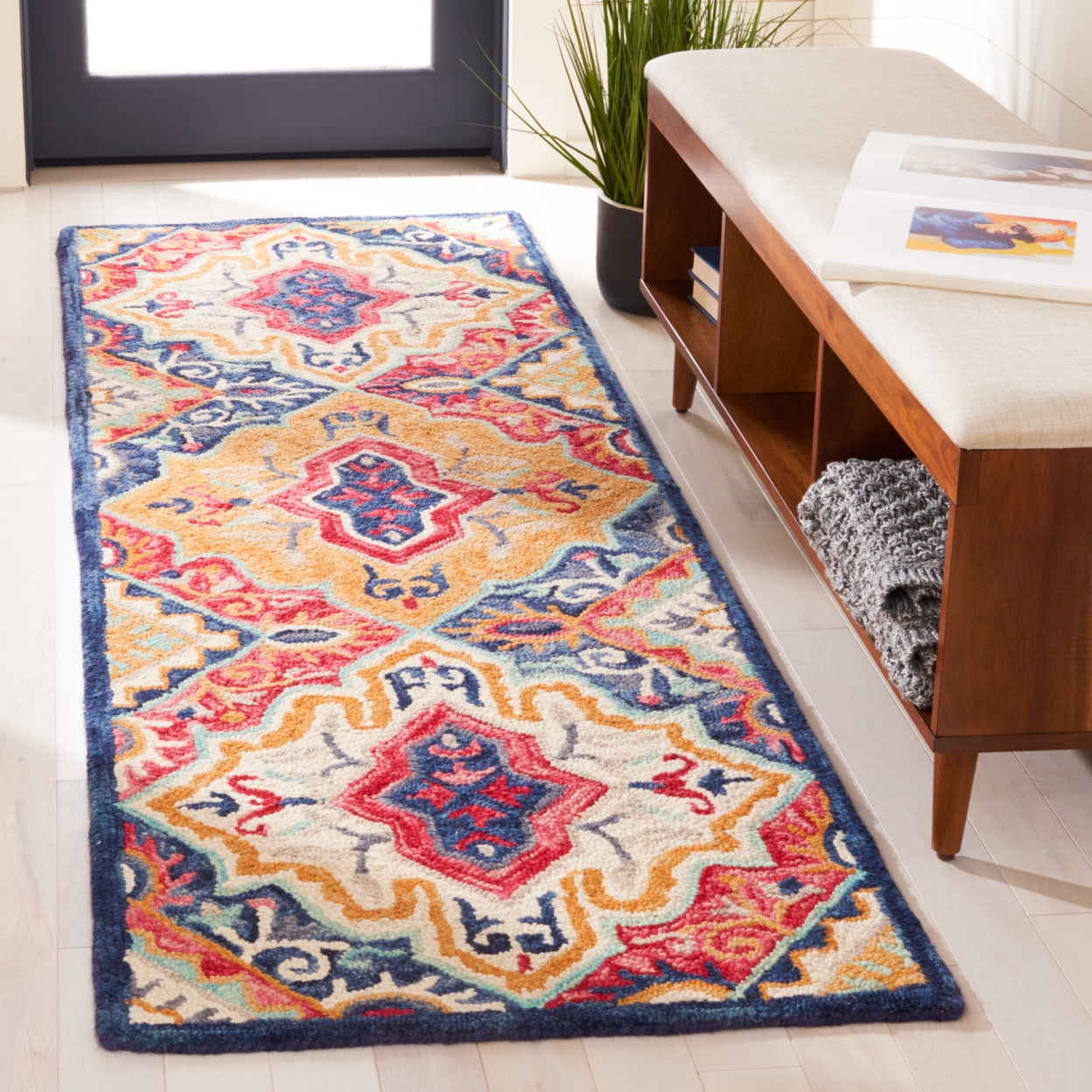 Safavieh  Handmade Aspen Engelke Boho Tribal Wool Rug 4'  x  6' 4' x 6' Indoor,Handmade Living Room,Bedroom,Dining Room Rectangle