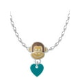 thumbnail image 1 of Delight Jewelry Acrylic 5/16" Teal Heart Mia Monkey Charm Necklace, 1 of 4