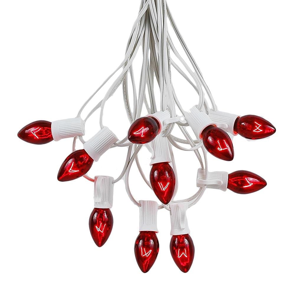 Novelty Lights C7 Red Christmas Lights Set Indoor/Outdoor Christmas
