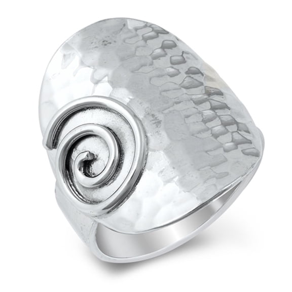 Polished Sterling Silver Spiral Fashion Ring Size 7
