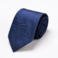 thumbnail image 4 of Xfvqtps Tie for Men Classic Neckties Soild Color 3.15" for Formal Dress Business Line Print Navy, 4 of 5