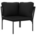 thumbnail image 4 of Conjunto de Lounge de Jardín Casafoyer 6 Piezas PVC Negro con Cojines, 4 of 5