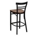 thumbnail image 4 of HERCULES Series Black Two-Slat Ladder Back Metal Restaurant Barstool - Cherry Wood Seat, 4 of 7
