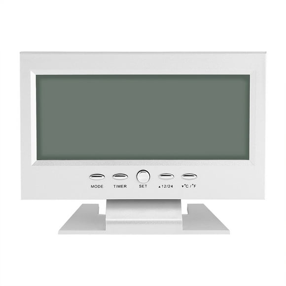 Uadme Réveil numérique LCD avec capteur sonore et affichage de la température (argenté)