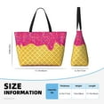 thumbnail image 4 of Honeii Red Ice Cream for Tote Bag with Adjustable Strap,Beach Bag, Waterproof Sandproof Beach Tote Bag, Large Capacity Foldable Beach Bags, 4 of 7