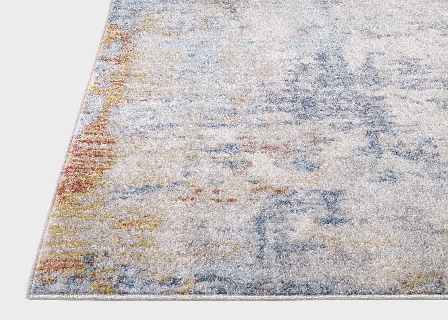 Venita Cream and Blue Woven Area Rug