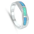 thumbnail image 4 of Infinity Knot Blue Simulated Opal Promise Ring 925 Sterling Silver Band Cubic Zirconia Female Size 6, 4 of 4